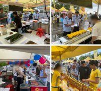 全程对体育馆的美食街食物发卖摊位的食物原料